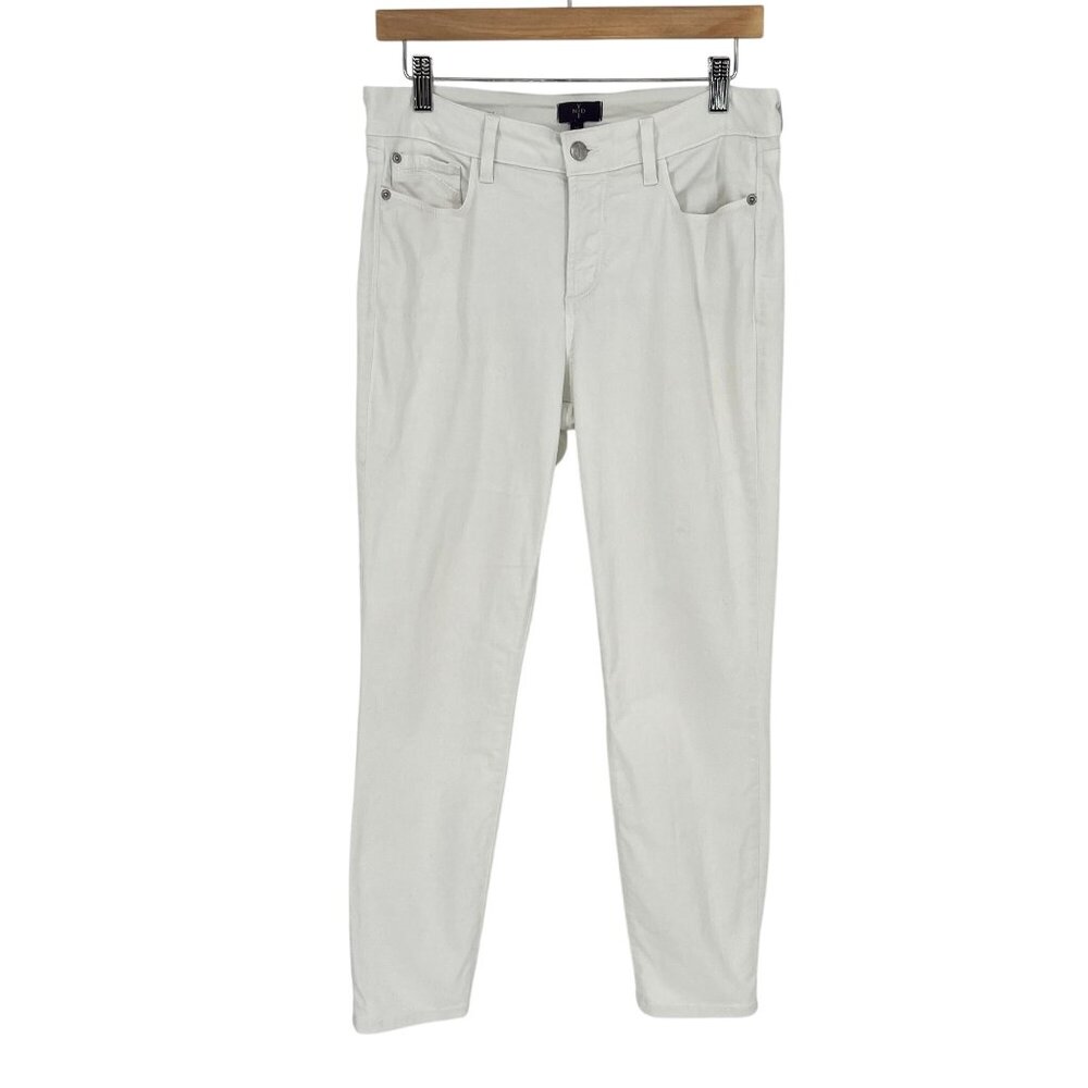 NYDJ Womens Clarissa Ankle Skinny Jeans Size 10 White Denim Lift Tuck Stretch US